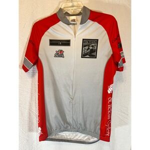 Aussie‎ Cycling Jersey Napa Valley Wine Country Short Sleeve Red Gray Small